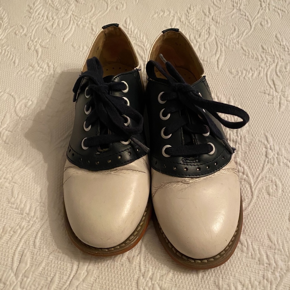 Kesco Saddle Shoes Navy and White